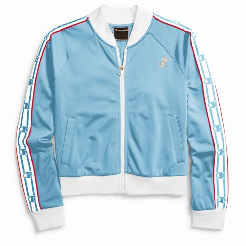 Champion Crown C Logo Cropped Life Track Jacket Baby Blue Medium